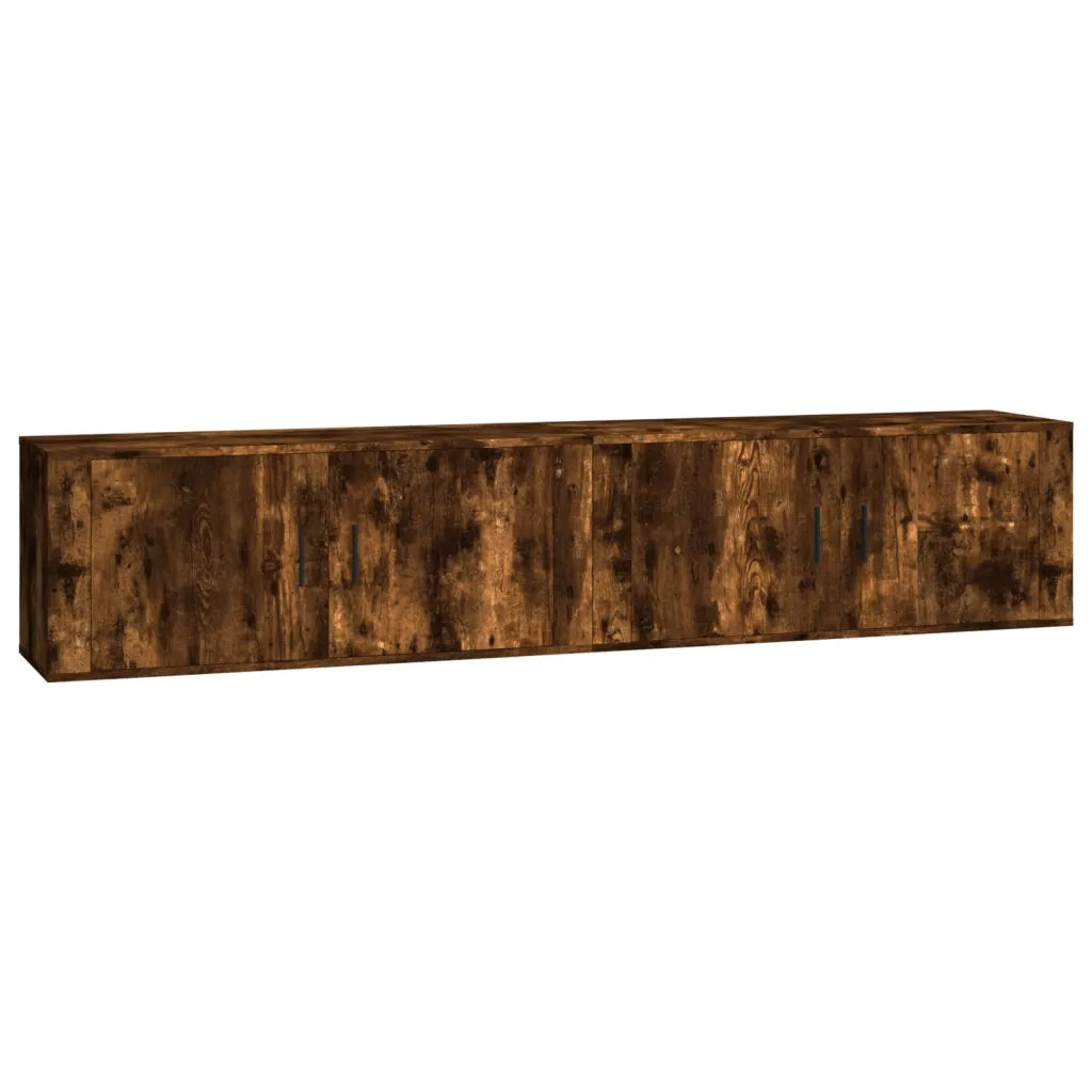 vidaXL Mobili Porta TV a Parete 2 pz Rovere Fumo 100x34,5x40 cm