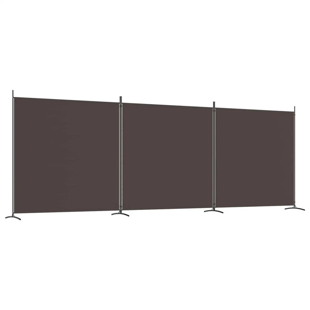 Divisorio a 3 Pannelli Marrone 525x180 cm in Tessuto 350279