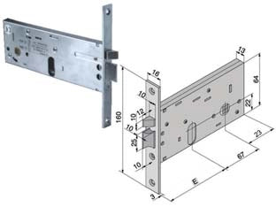 ELETTROSERRATURA DA INFILARE PER FASCE MM.64 H 304- - mm.70 (30470010) - 1 pezzi WELKA