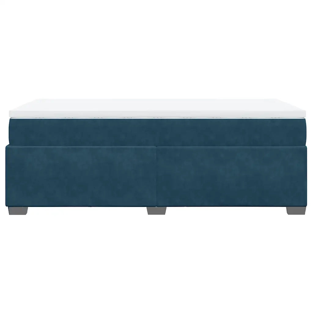 Giroletto a Molle con Materasso Blu Scuro 90x200 cm in Velluto