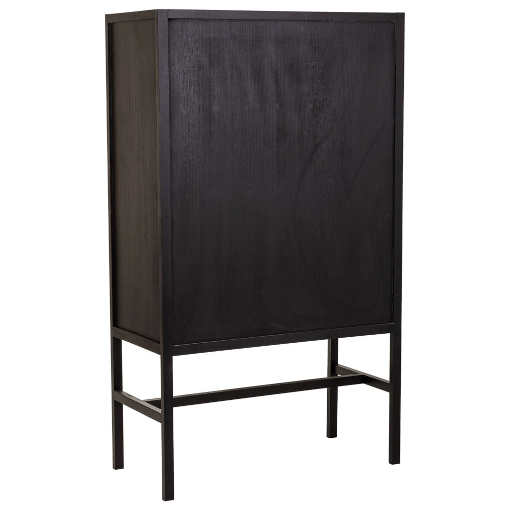 Mobile in legno nero e rete 97x47x167h