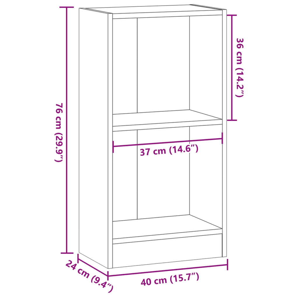 Libreria Rovere Marrone 40x24x76 cm in Legno Multistrato 857771