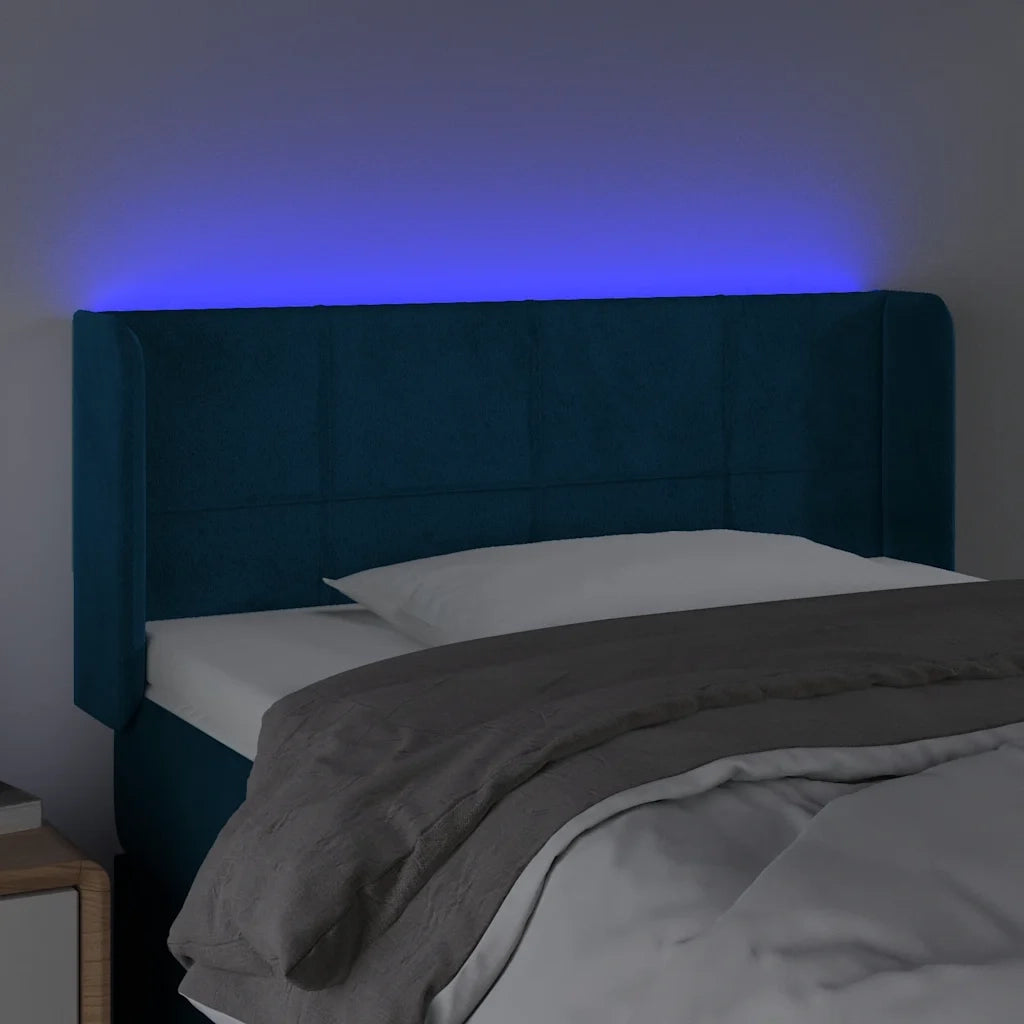 Testiera a LED Blu Scuro 103x16x78/88 cm in Velluto 3123282