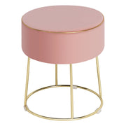 Sgabello da toilette rotondo in velluto 34 x 34 x 41 cm multifunzionale design moderno velluto rosa 20_0014183