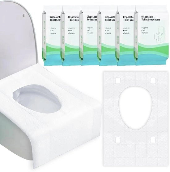 60 pezzi di coperture igieniche per toilette, coperture igieniche per toilette, visiere per toilette per bambini e adulti, toilette universale, imballaggio individuale (bianco)