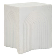 Galato, Tavolino da Salotto Adatto per Indoor/outdoor, 48x58x48h cm Bianco Marmo