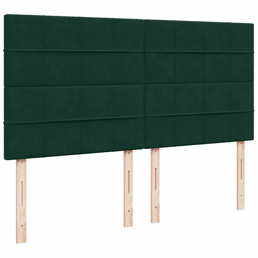 Giroletto a Molle con Materasso Verde Scuro 200x200 cm Velluto