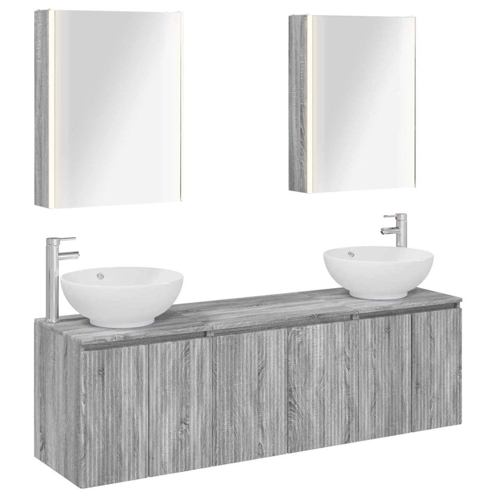 Set di Armadi da Bagno 5 pcs Sonoma grigio Legno ingegnerizzato 3406492