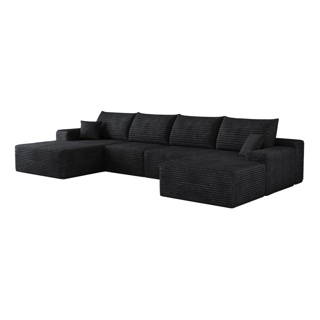 DIVANO 340x175x83 cm in Tessuto Nero
