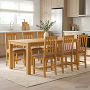 Set da pranzo 7 pz Grigio Legno di Quercia Massello 3430383