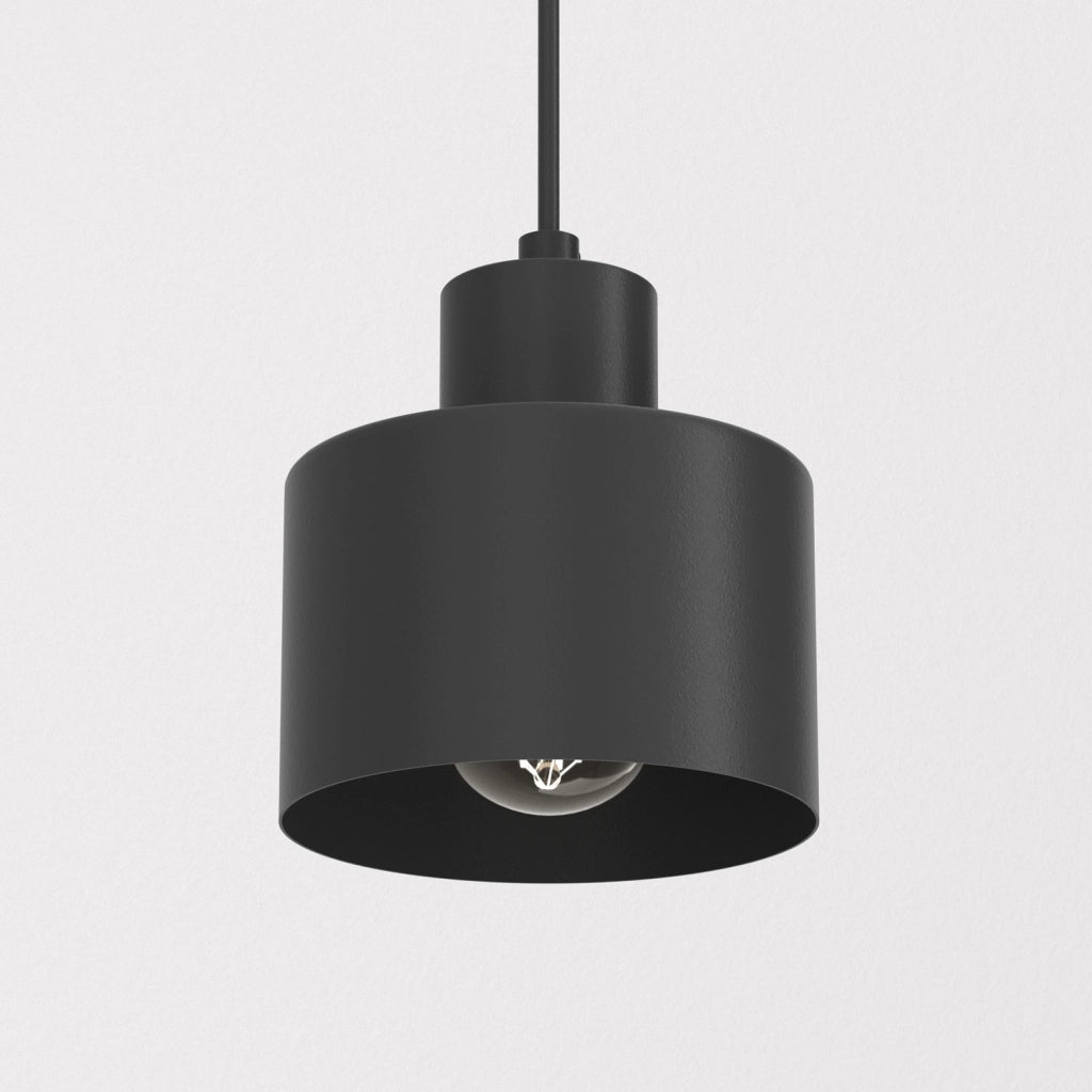 Lampada sospesa Parkla 1xE27 nera cilindrica metallo