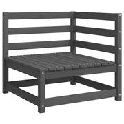 Set Divani da Giardino 2 pz con Cuscini Grigio Massello di Pino 805752
