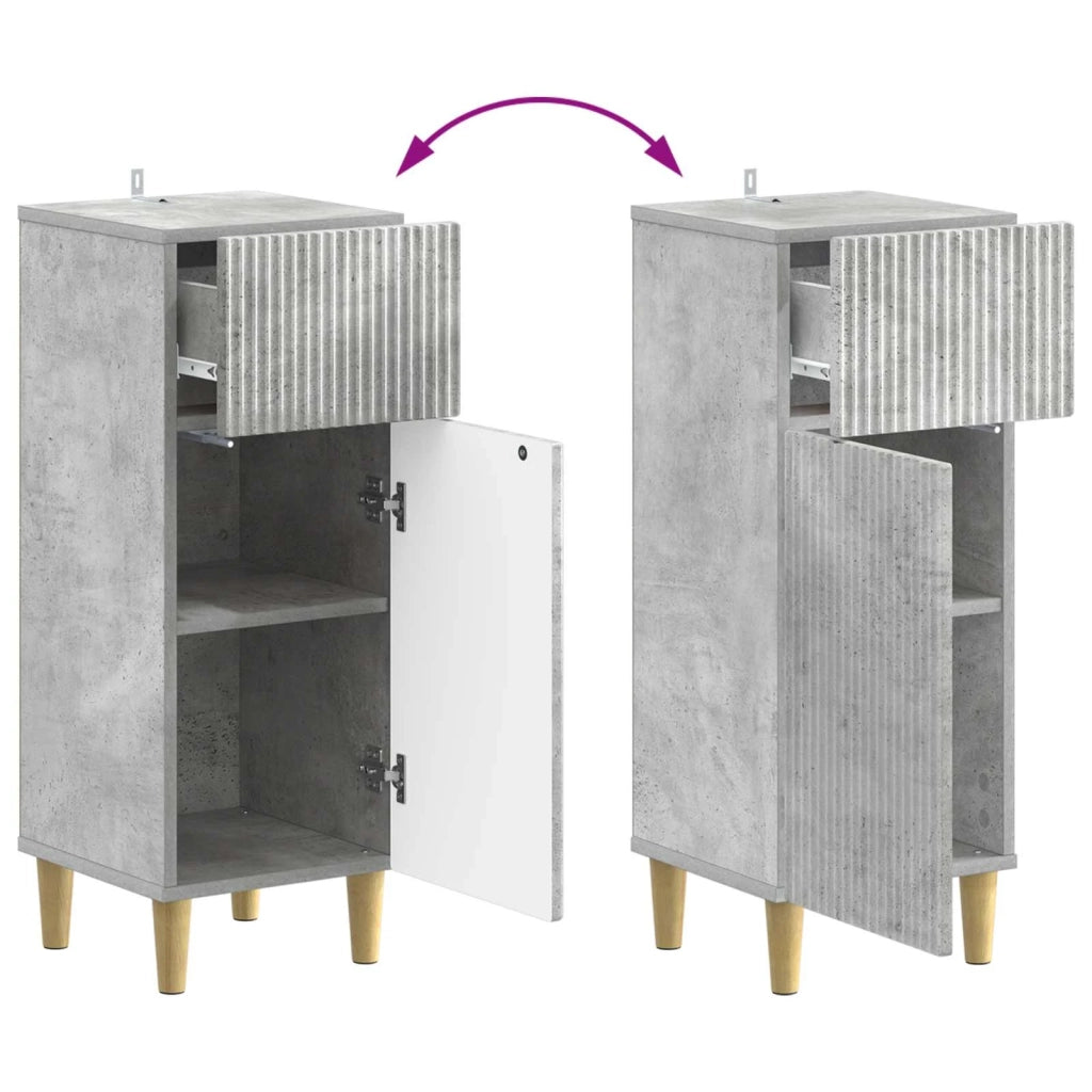 Mobiletto da Bagno ARNHEM Grigio Cemento 30 x 31 x 80 cm 896608