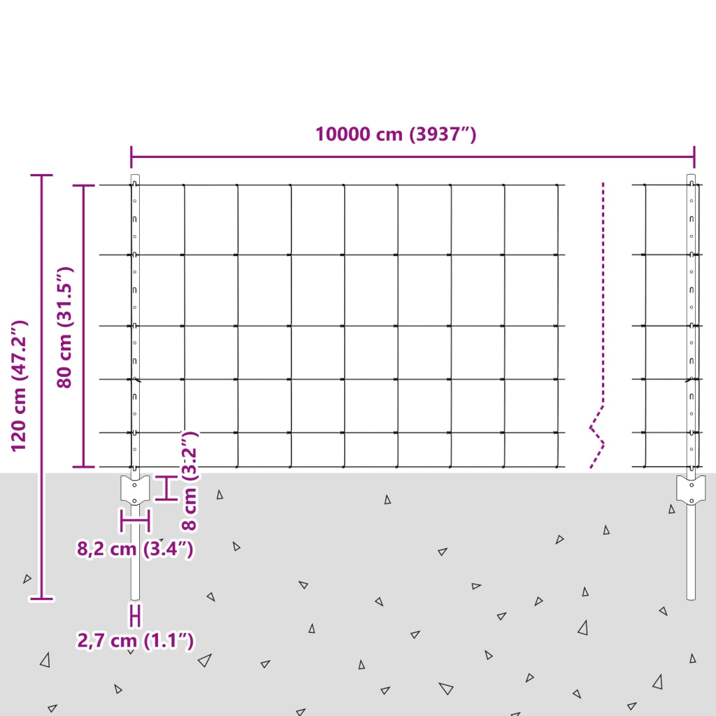 Pali di Recinzione  11 pz U-Channel 80 cm in Acciaio Zincato