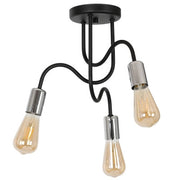 Plafoniera industriale Dow nera/cromo 3xE27 Luminex