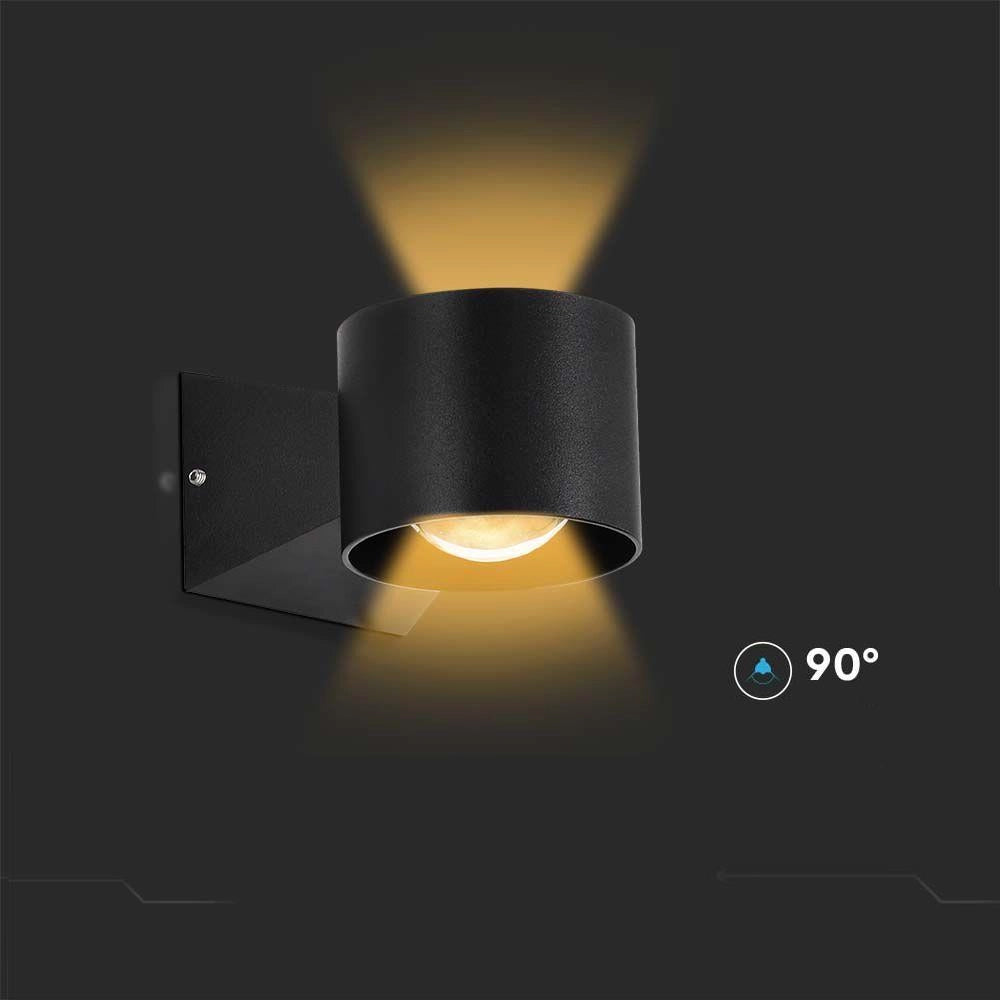 V-TAC applique LED 5W su/giù nero IP65 VT-1179 3000K 465lm