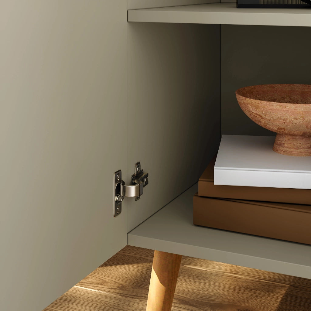 Credenza Nand Madia con 3 Ante Scanalate 120x40x76 cm color Sabbia [en.casa]
