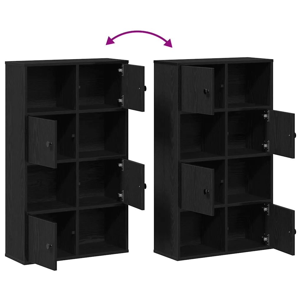 Libreria-Scaffale per Libri-Mobile di Stoccaggio Rovere Nero 60x24x101,5 cm in Legno Multistrato