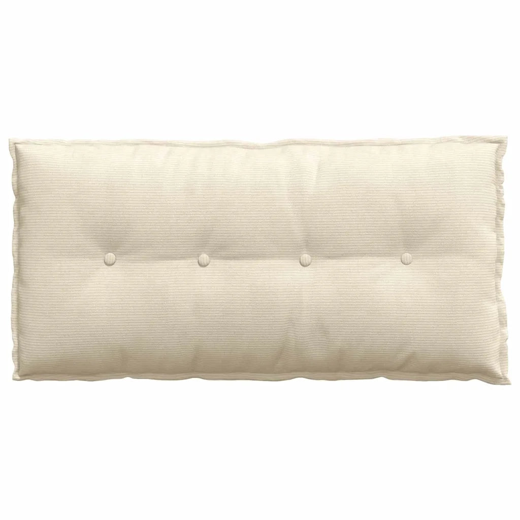 Cuscino per Schiena Crema 100 x 50 cm Tessuto in Cords 42014781