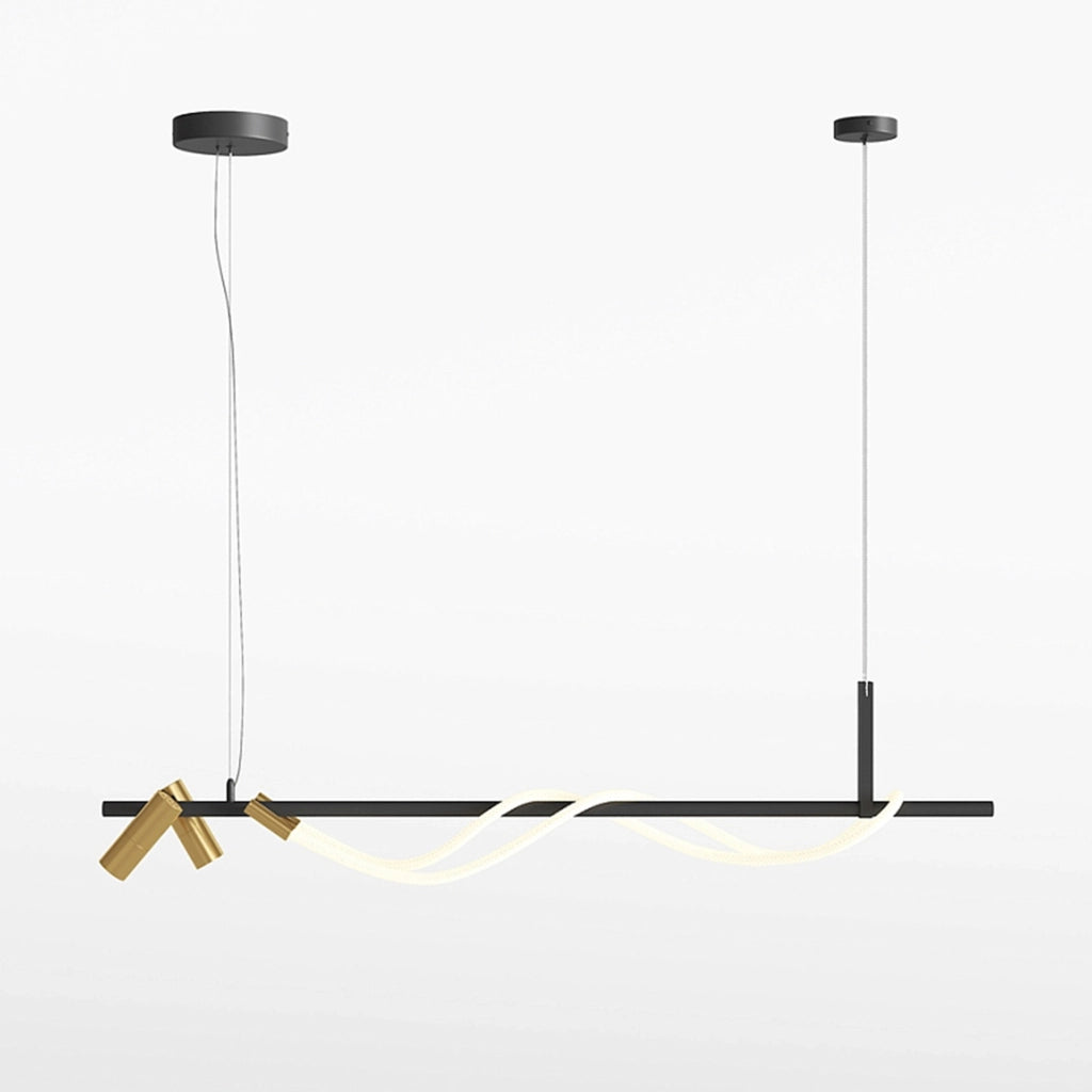 Maytoni Lampadario moderno Tau 1 luce LED integrato nero alluminio