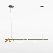 Maytoni Lampadario moderno Tau 1 luce LED integrato nero alluminio