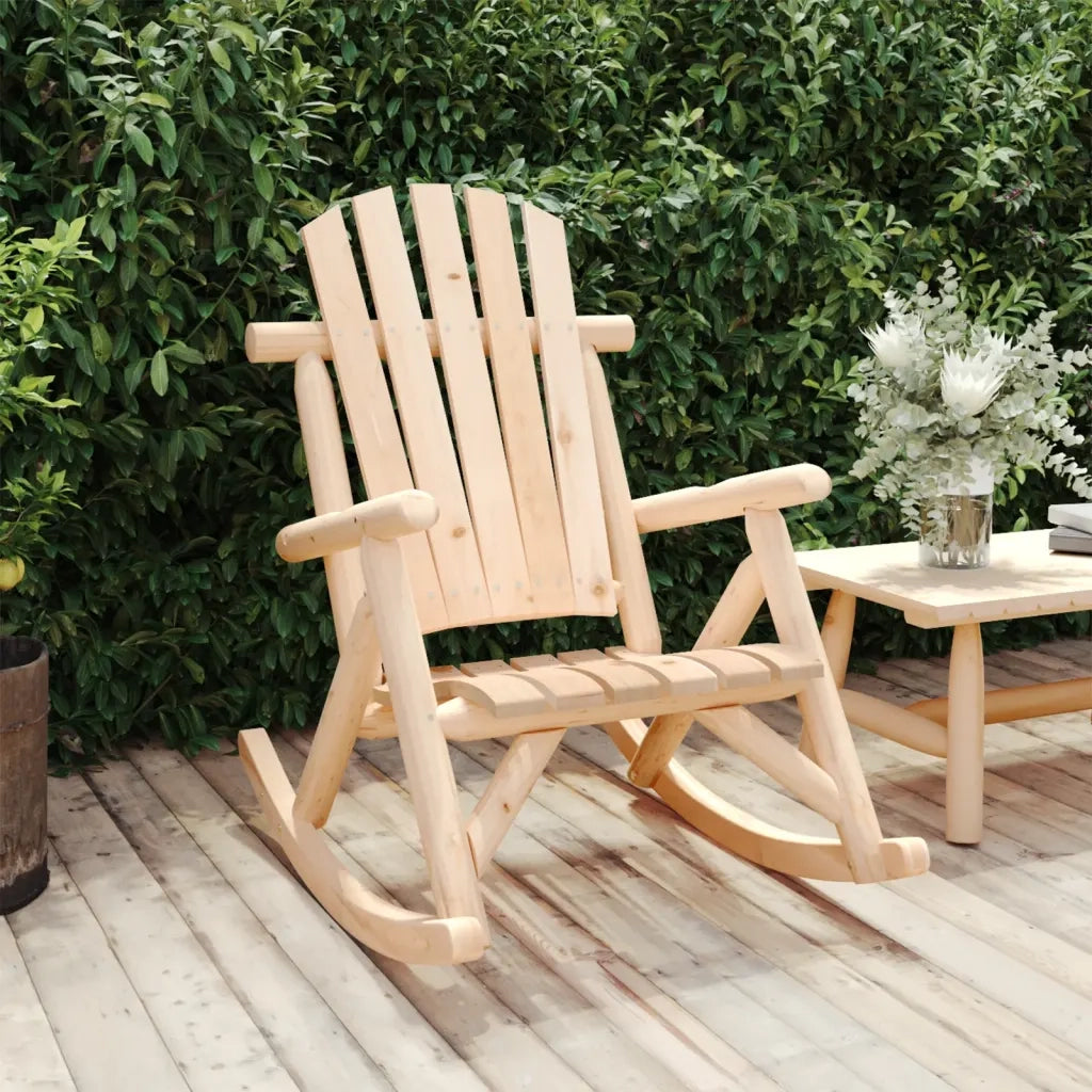 Sedia a Dondolo Giardino 69x96x101cm Legno Massello Abete Rosso 363345