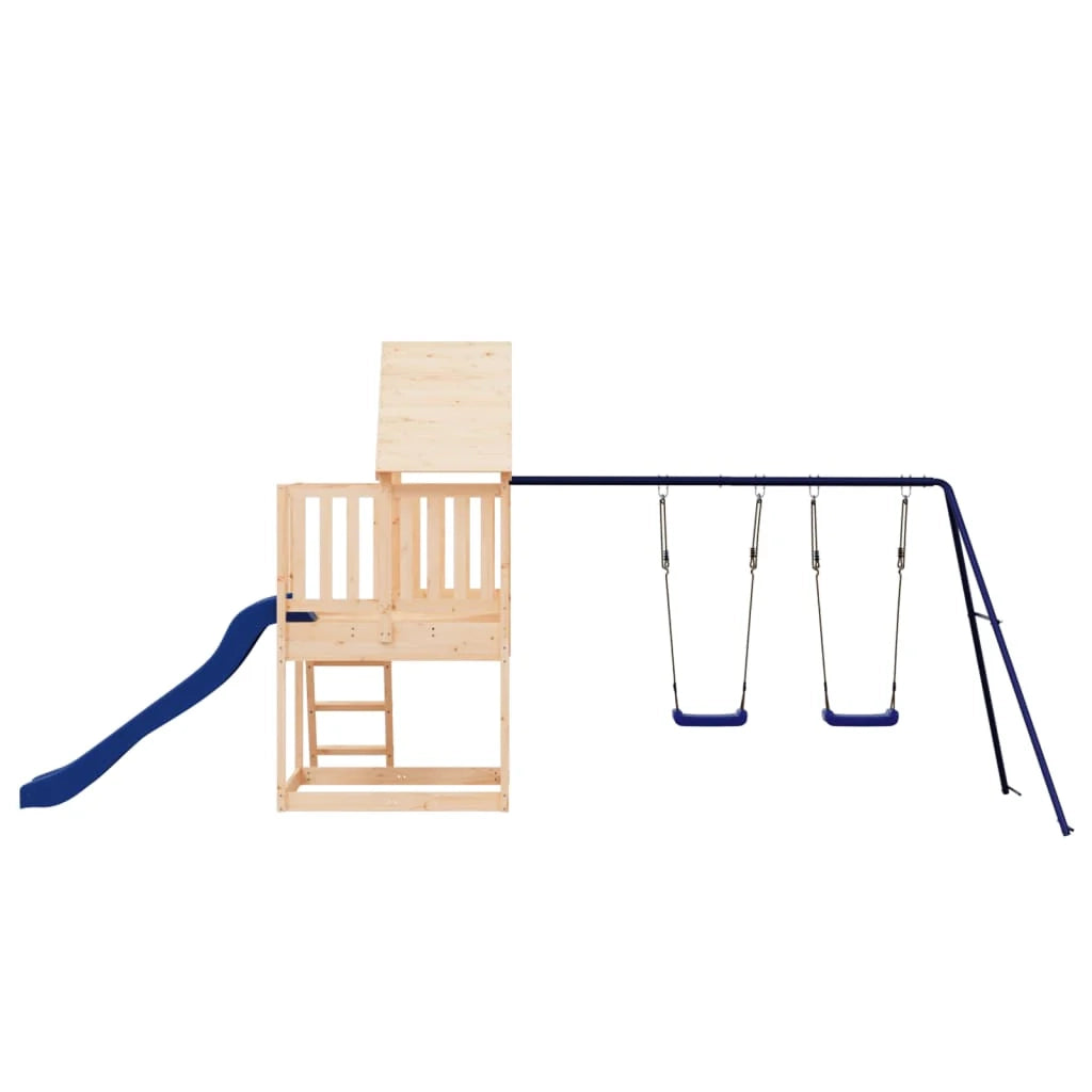 Area giochi all'aperto con altalene scivolo e robuste strutture per arrampicarsi  giochi da giardino 564 x 235 x 228 cm legno di pino massiccio 02_0004891