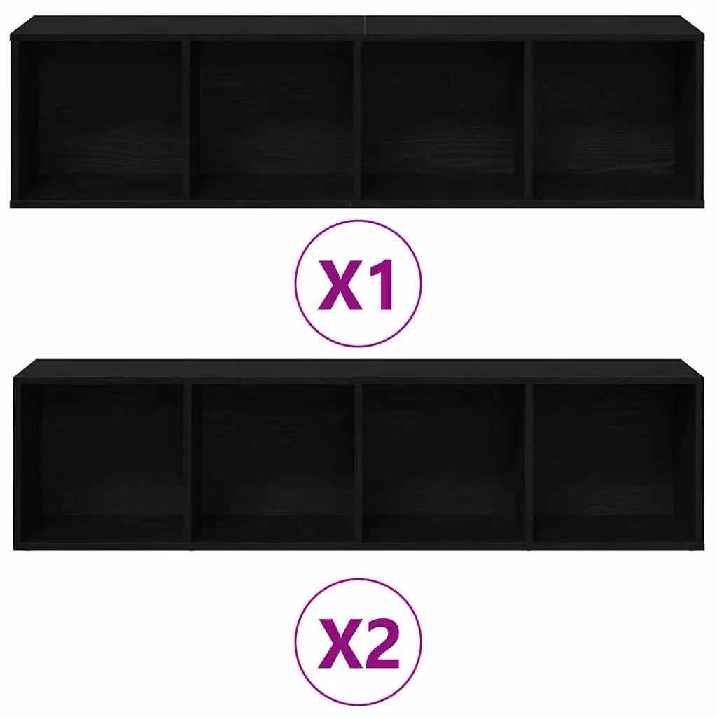 Libreria 3 pz-Scaffale per Libri-Mobile di Stoccaggio Rovere Nero 36 x 30 x 143 cm Legno multistrato