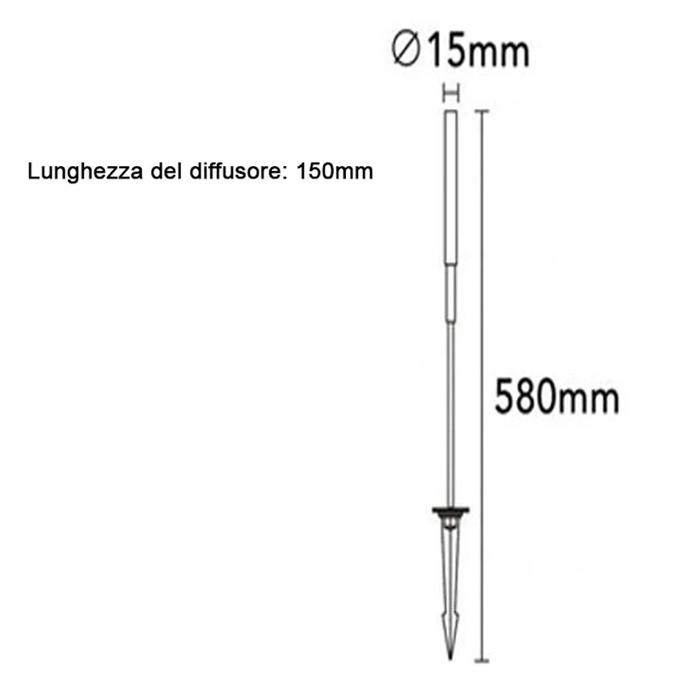 Lampione con Picchetto LED 0.5W Basso Consumo 24V Lampioncino Stelo di Luce Naturale 4000K Giardino Terreno Cespugli altezza 60cm
