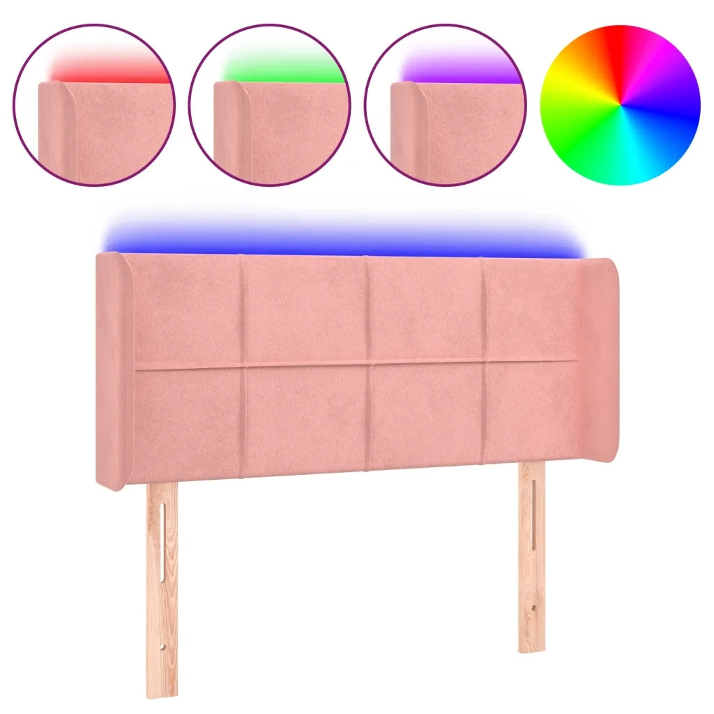 Testiera a LED-Testata con LED Rosa 83x16x78/88 cm in Velluto 239303
