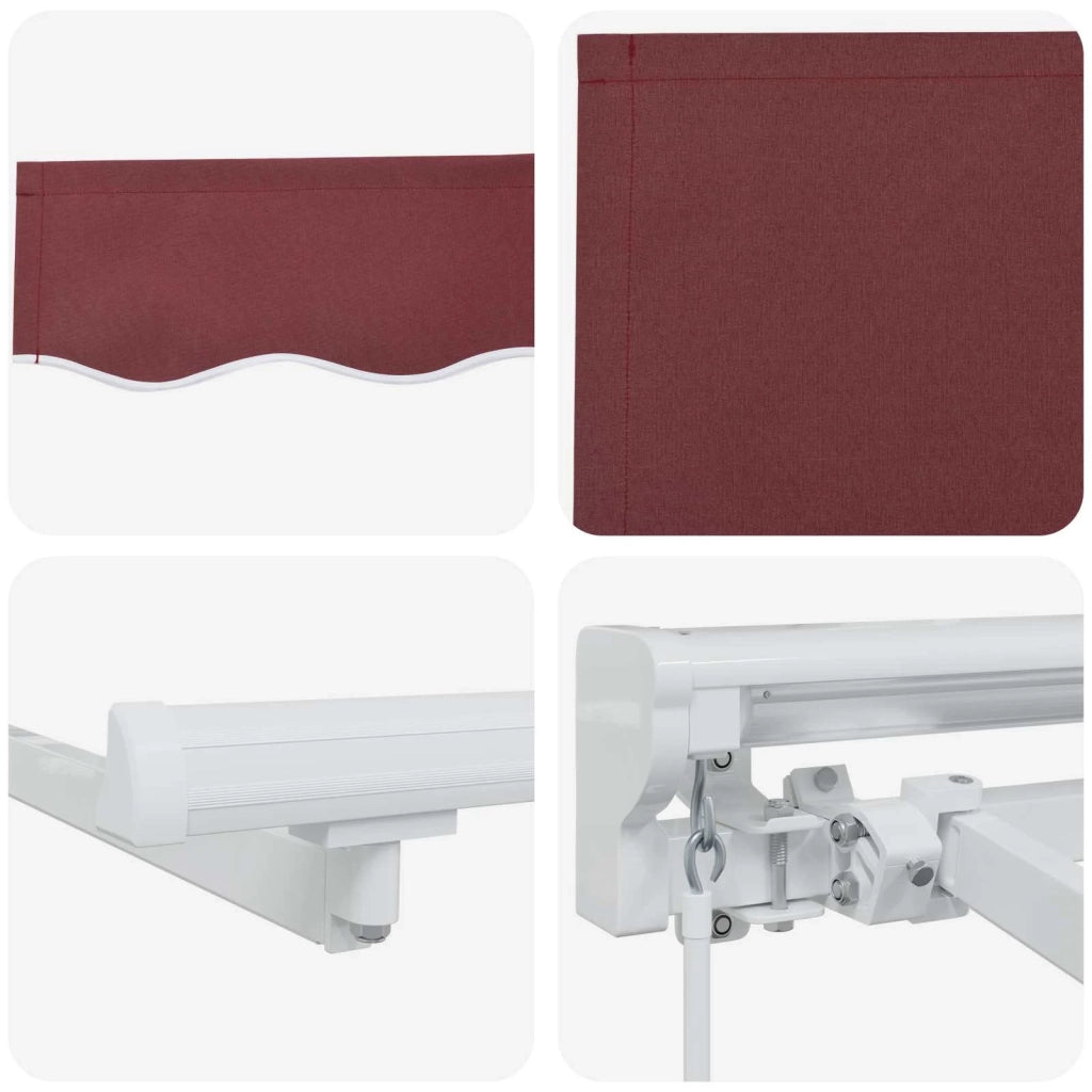 Cornice per Tenda Manuale con LED Borgogna e Bianco 5 x 3 m 3420691