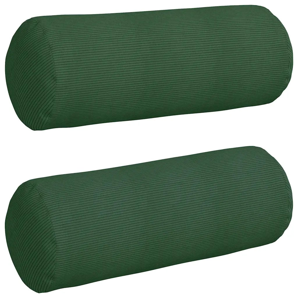 Cuscini a rullo 2 pz | Cuscini per sedie Verde Scuro ? 25 x 70 cm Tessuto in Cords
