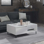 Tavolino da Salotto-Tavolino da soggiorno-Tavolo Bianco 90x60x35 cm in Legno Multistrato 372724