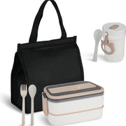 Lunchbox per adulti, lunchbox per bambini con contenitori, bentobox per adulti, impermeabile, lunchbox con posate e borsa, lunchbox resistente al microonde, lunchbox per scuola femminile (1400 ml)
