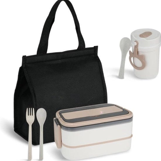 Lunchbox per adulti, lunchbox per bambini con contenitori, bentobox per adulti, impermeabile, lunchbox con posate e borsa, lunchbox resistente al microonde, lunchbox per scuola femminile (1400 ml)