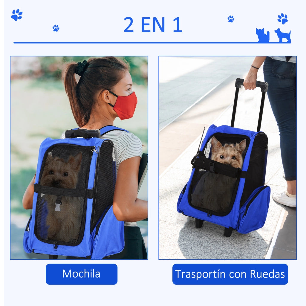 Trasportino per Mascote 2 in 1 ¨C Zephmum ¨C Blu 42x25x55 cm