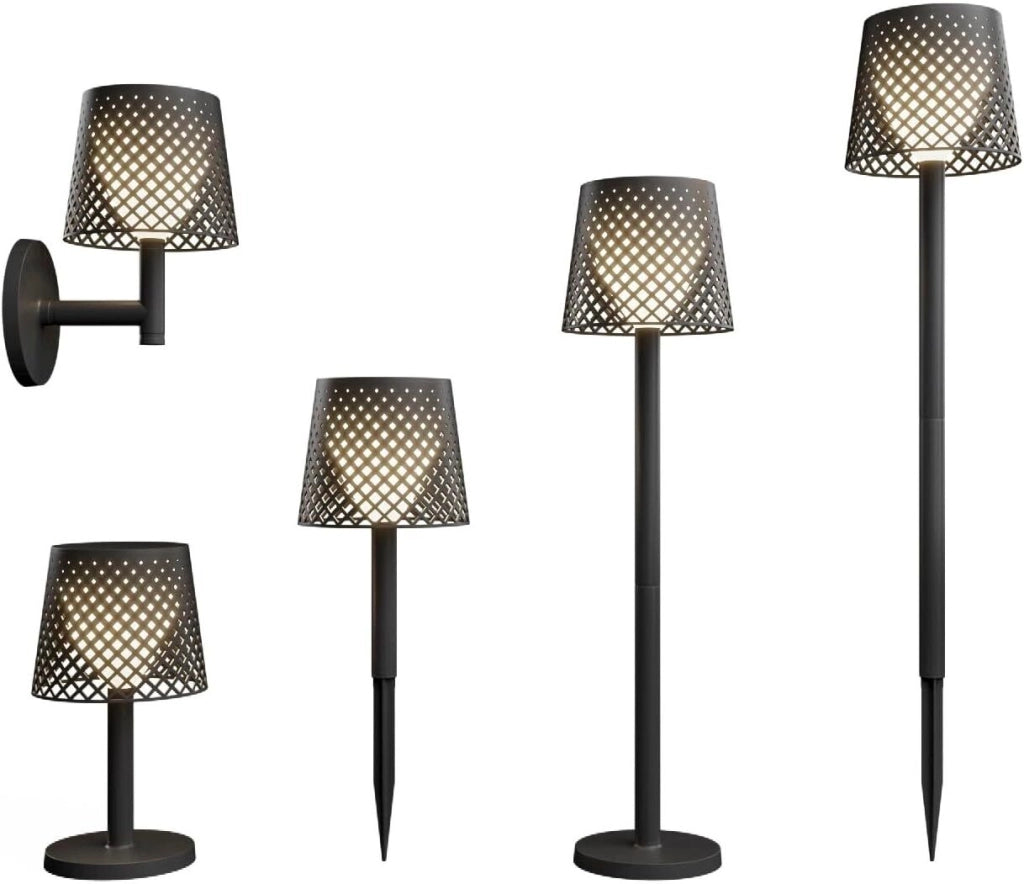 NewGarden LUMGRE080NXSWNW Greta Lampada Solare LED da Esterno 5 in 1 IP65 80 lm 3000K ricarica USB colore Nero