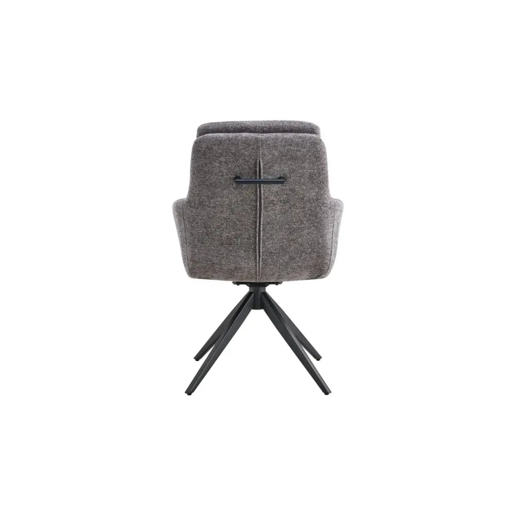 Set di 2 poltrone KAVINA – Tessuto grigio scuro – Gambe in metallo – Con braccioli – Design elegante e avvolgente