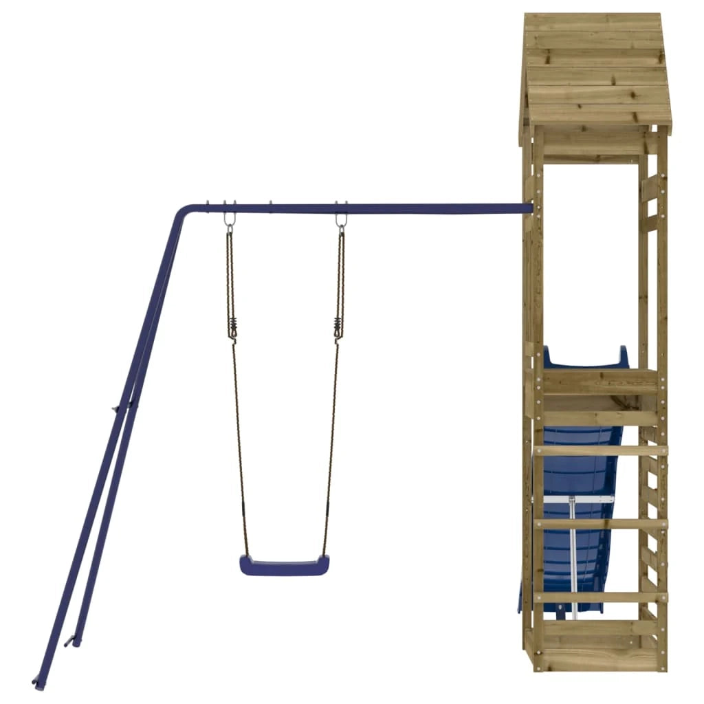 Area giochi all'aperto con altalene scivolo e robuste strutture per arrampicarsi  giochi da giardino 245 x 362 x 264 cm legno di pino impregnato 02_0004765