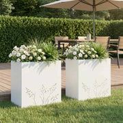 Vaso da giardino 2 pz Bianco 50 x 30 x 49 cm 8005809
