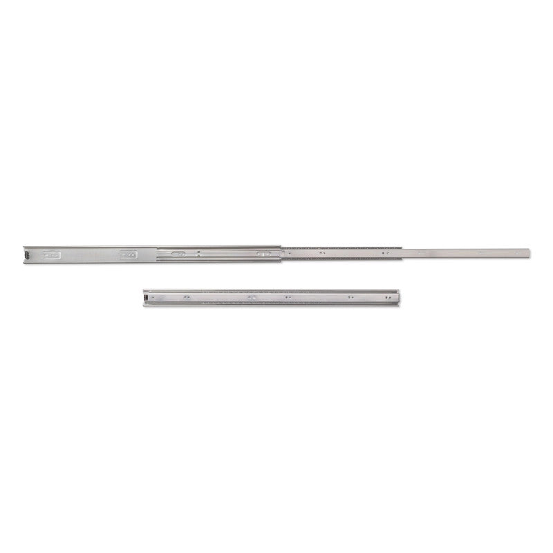 Set di guide a sfere per cassetti con estrazione totale, altezza 45 mm, lunghezza 300 mm, Acciaio, Zincato bianco