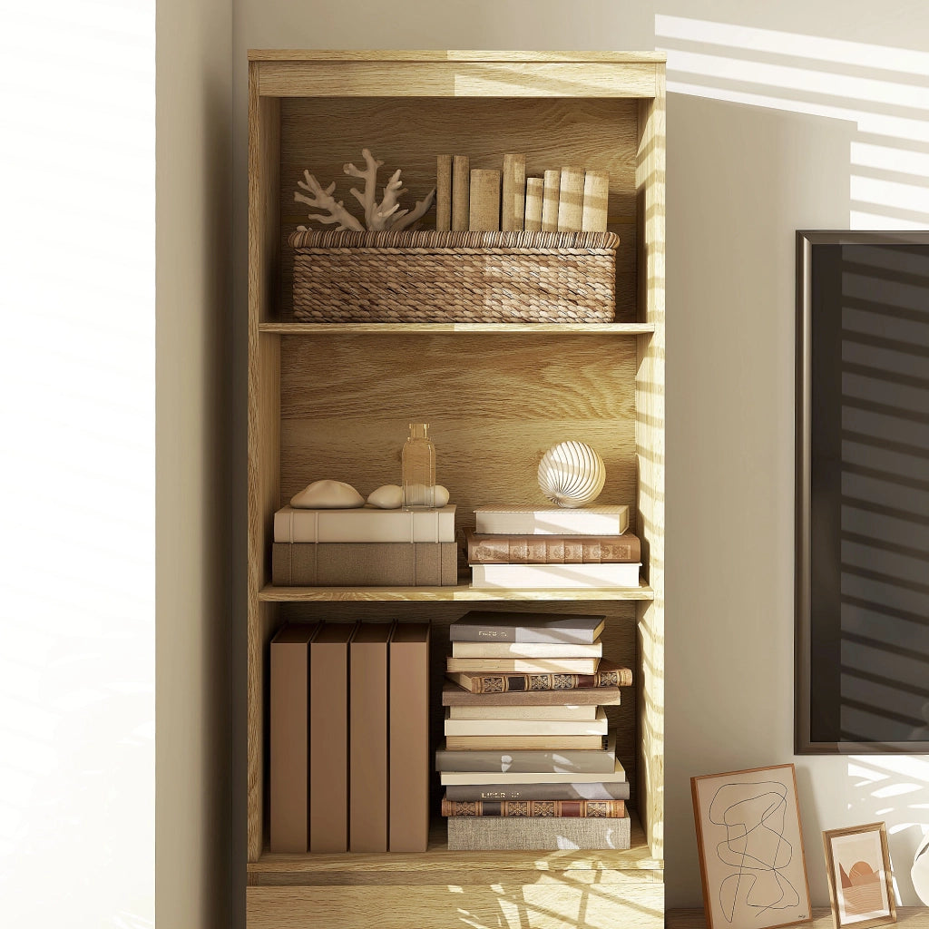 Libreria con cassetti ¨C zephmum ¨C legno effetto rovere 60x35x180 cm