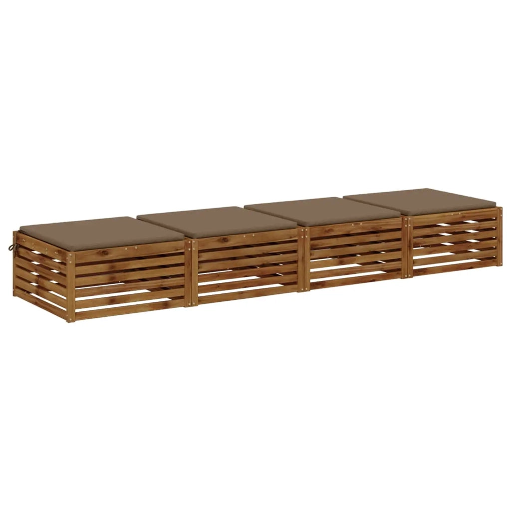 Cuscini per Sedia in 4 Pezzi SOEST 4 pz 100% Poliestere Tortora 944938