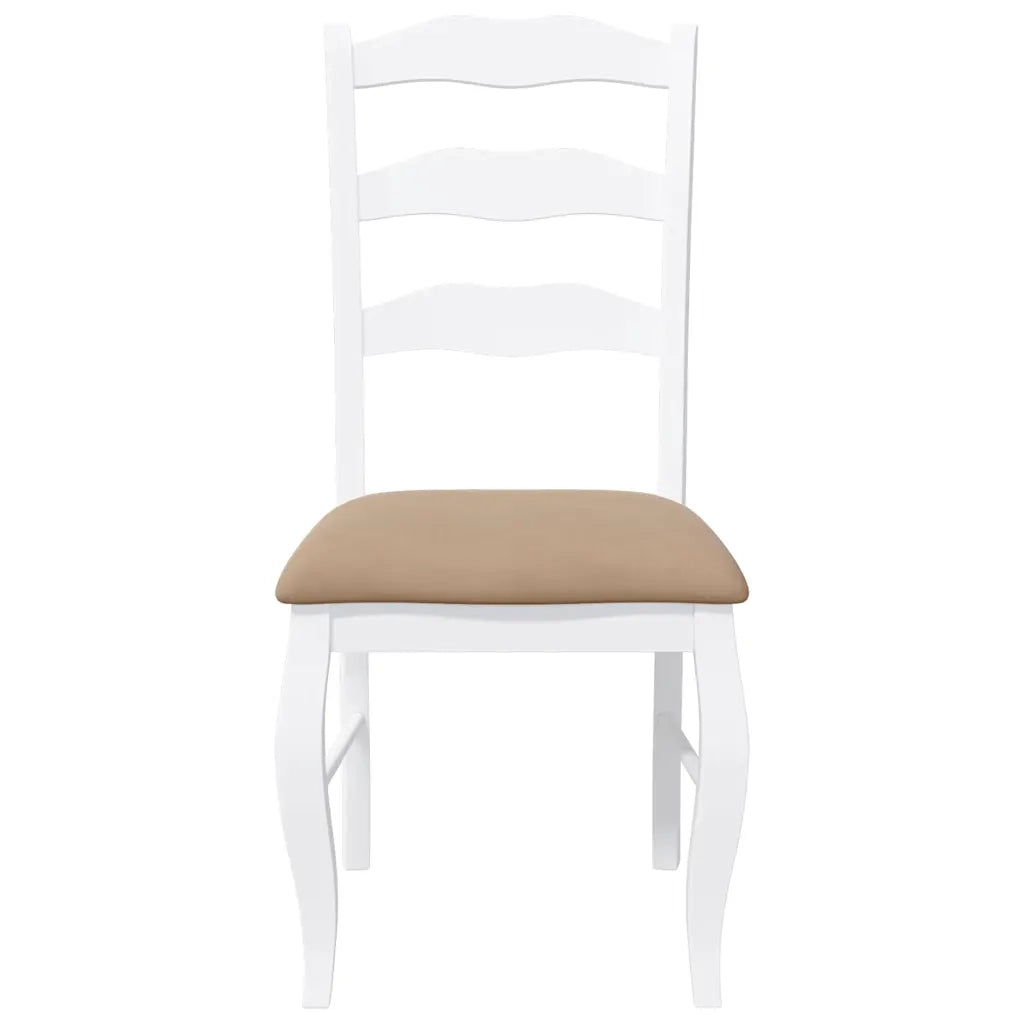 Sedie da Pranzo con Cuscini 2 pz Bianco Legno Massello di Hevea 4102498