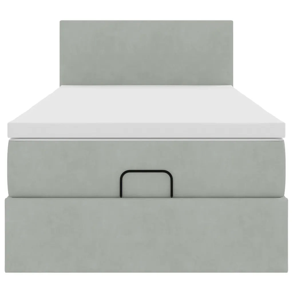 Struttura Letto Pouf con Materasso 90x200 cm in Velluto 3312524