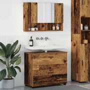 vidaXL Set di mobili per il bagno con cassetto 2 pcs Legno vecchio