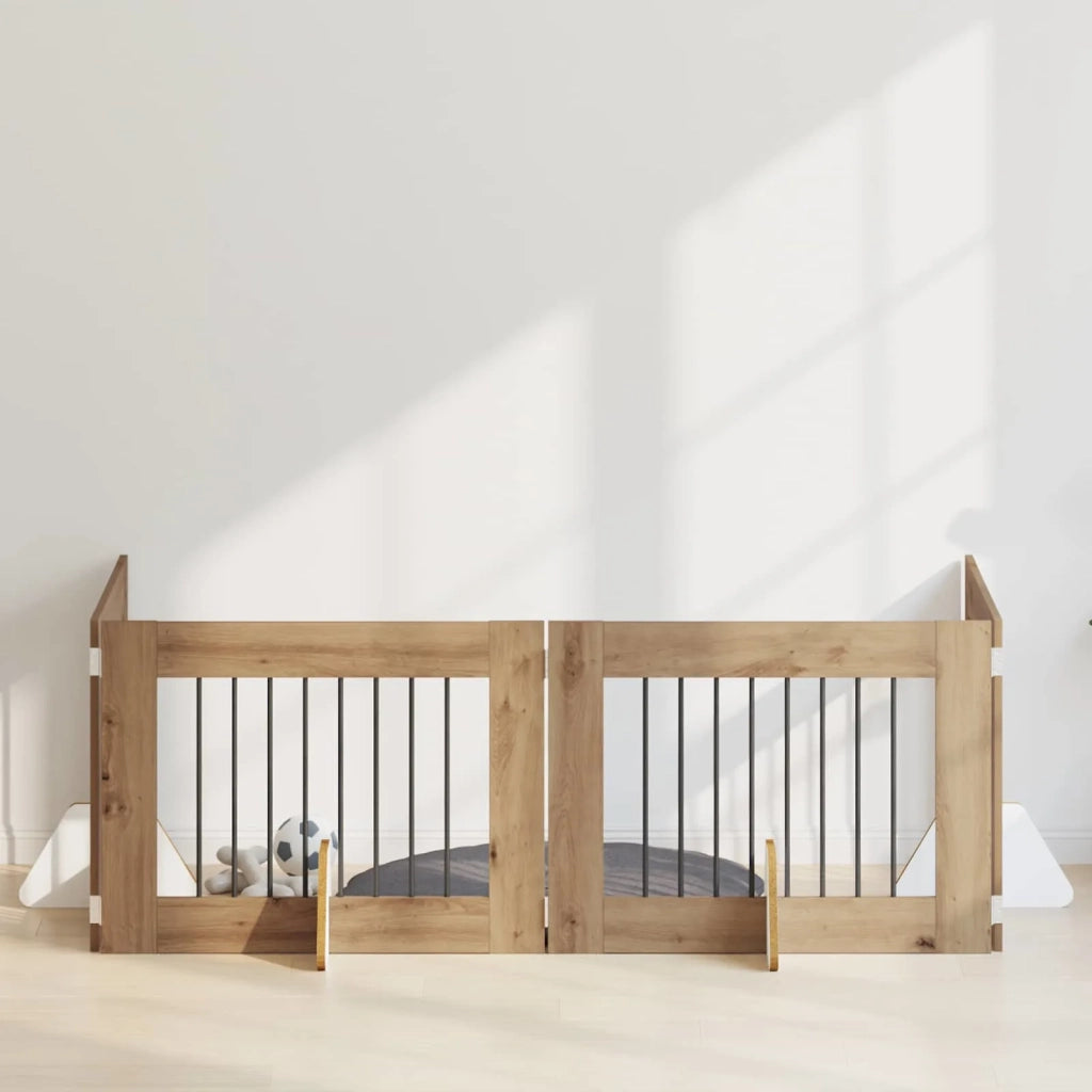 Cancello per cani con supporti 4 pcs Rovere Artigianale 892138