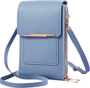 Portamonete in pelle PU leggera da donna - Blu