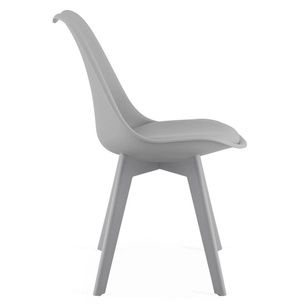 Set di 3 sedie Mark in polipropilene grigio con cuscino
