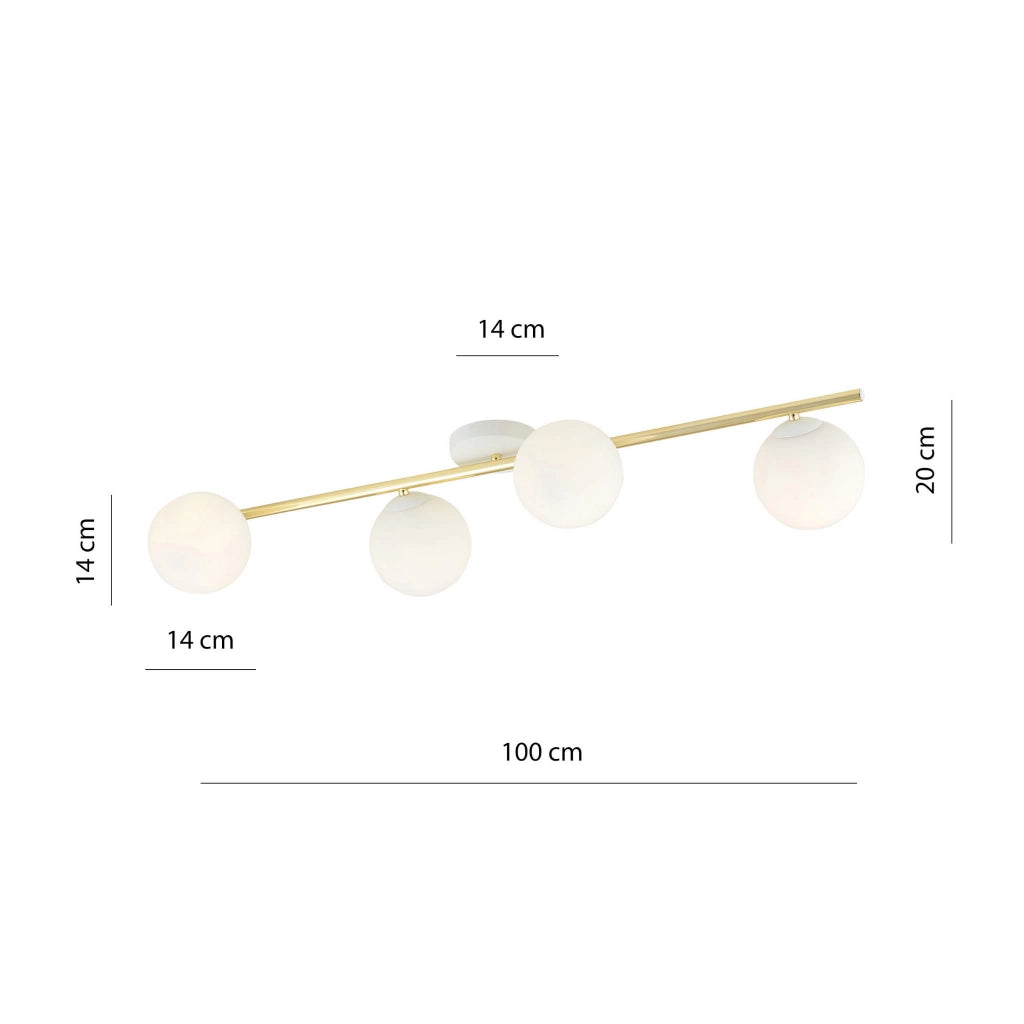 Plafoniera Emibig Splendi 4 4xE14 oro/bianco 100cm